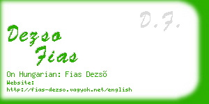 dezso fias business card
